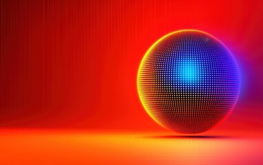 Poster - object a glowing sphere with vibrant colors and a digital feel