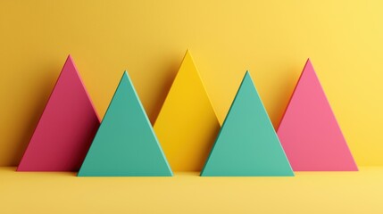 Poster - Colorful geometric shapes, vibrant pastel background, engaging design.