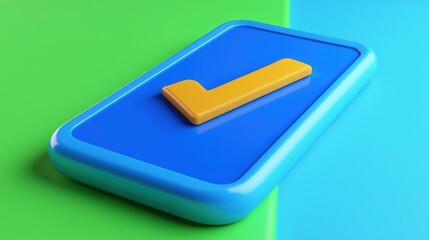 Poster - smartphone icon isolated on a colorful background, checkmark.
