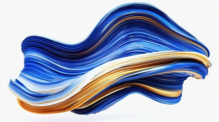 Poster - Hand-painted blue waves in different hues create a dynamic design.
