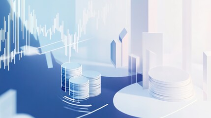 Poster - Abstract financial data city scene, modern design, possible use for stock photos