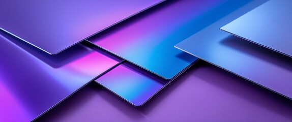 Poster - purple to blue gradient shiny metal flat sheets plain polished surface texture background backdrop