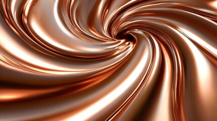 Poster - Elegant copper swirl abstract background with smooth metallic texture and dynamic flow creating a modern and luxurious visual effect for design