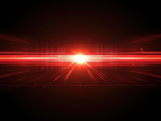 Aufkleber - Abstract Red Light Burst on Dark Background Creates a Futuristic and Energetic Visual Effect
