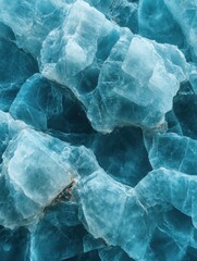 Poster - Captivating Close Up of Azure Blue Calcite Crystal Formation Revealing Intricate Textures and Translucent Layers Mineralogy Gemstone Geology