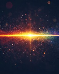 Poster - Abstract cosmic radiance with vibrant particles and bokeh effect creating a mesmerizing celestial scene