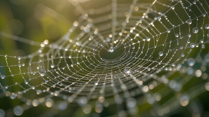 dew drops on a spider web