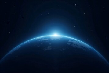 Wall Mural - glowing blue earthina starry night