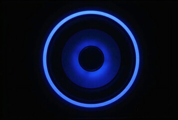 Wall Mural - roundspeakerwithblueglow