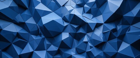 Poster - elegant blue theme geometric polygons abstract background concept backdrop illustration cartoon