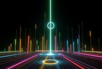 Wall Mural - vibrantlightsindarkspace