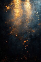 Poster - Dramatic dark textured background with golden splashes and artistic flair for creative projects and designs with a captivating and unique visual appeal
