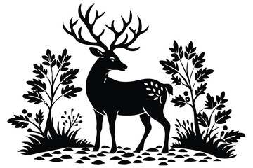 Naklejka na meble Silhouette animal in nature white background
