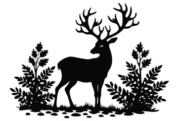  Silhouette animal in nature white background