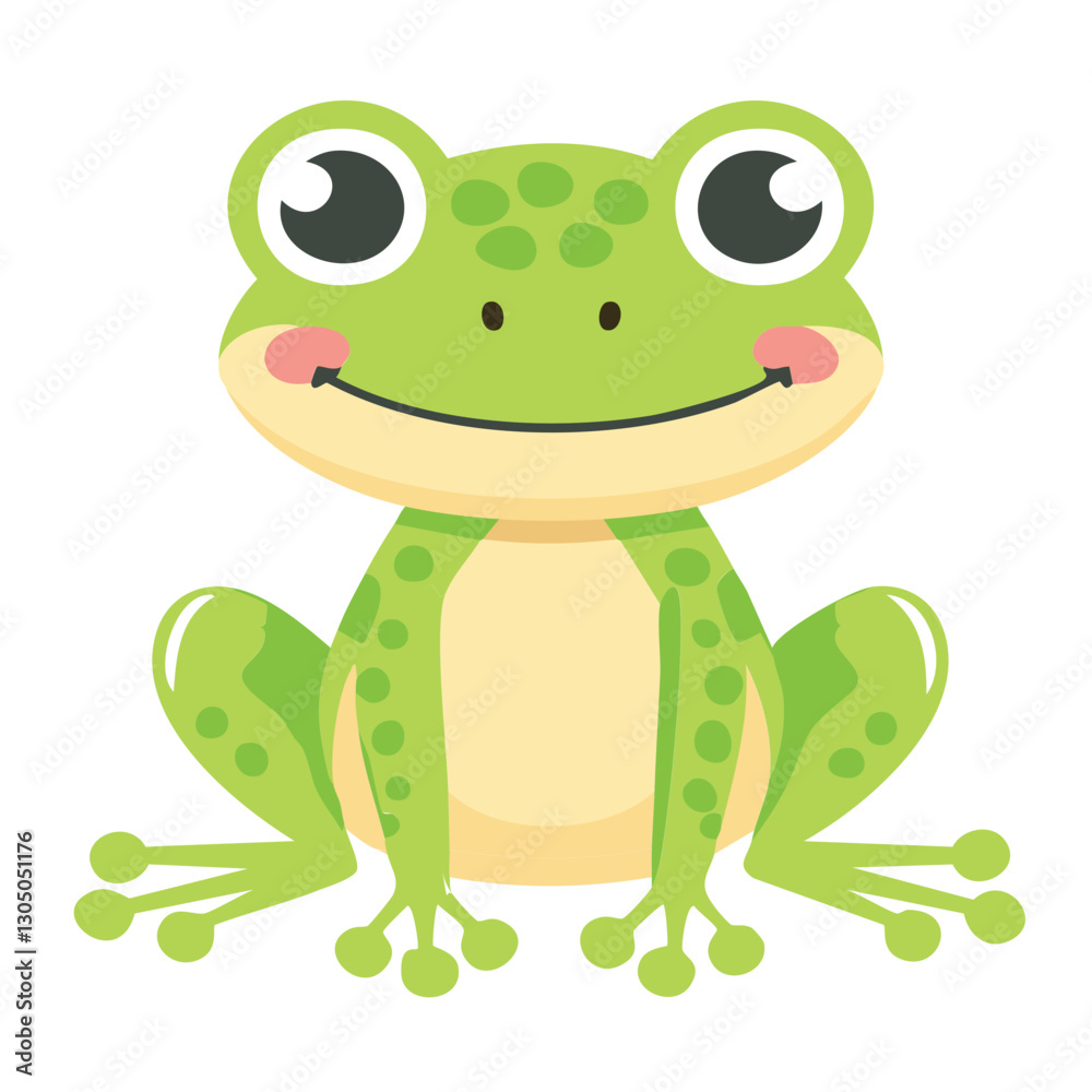Vector illustration of cute frog cartoon Stock Vector | Adobe Stock