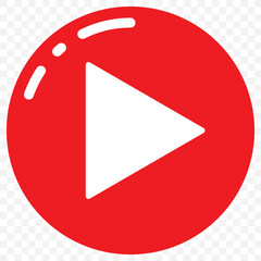 Poster - play button on transparent background. Video or music player user interface. Vector illustration. EPS 10.