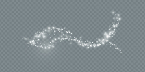 Poster - Light effect with glitter particles.Christmas dust.White sparks shine with special light.