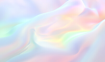 Poster - Abstract fabric background with soft pastel colors and flowing texture. Abstract background with smooth folds and iridescent hues. Fabric abstract background