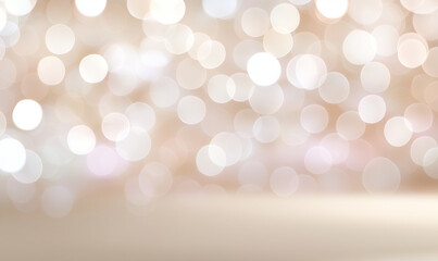 Poster - Bokeh lights background with blurred bokeh. Abstract bokeh background with soft light and bokeh effect. Festive bokeh lights background