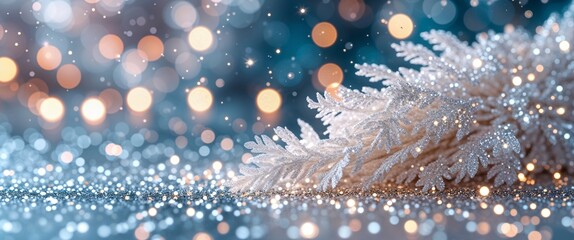 Poster - elegant white theme glitters and bokeh abstract background concept backdrop illustration cartoon