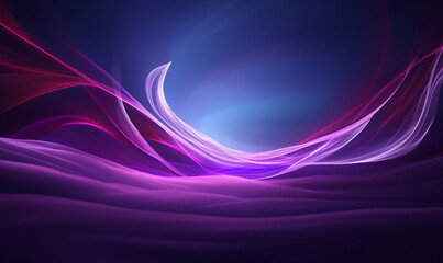 Poster - Abstract Waves Graphic. Abstract waves with purple and blue colors create a stunning graphic design. The abstract background features flowing waves and smooth lines