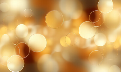 Poster - Bokeh gold background with bokeh effect and circles. Bokeh effect with gold color and bokeh circles on gold background