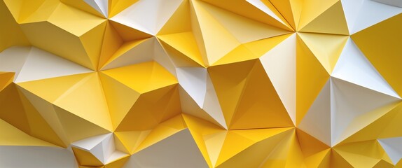 Poster - elegant yellow theme geometric polygons abstract background concept backdrop illustration cartoon