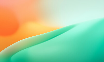 Poster - Abstract gradient background with smooth transition of orange and turquoise colors. Abstract gradient design with flowing shapes and vibrant colors