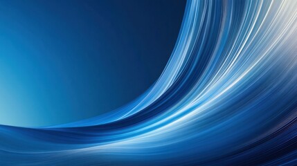 Poster - Dynamic Blue Wave Abstract Background with Flowing Lines and Smooth Gradient for Modern Digital Design