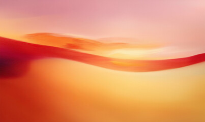 Poster - Abstract landscape with colorful horizon. Abstract painting with red and orange colors. Abstract background with smooth transitions