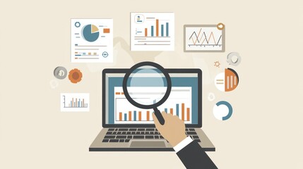 Poster - Business data analysis on laptop