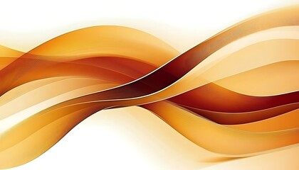 Poster - Elegant Warm Gradient Waves with Flowing Curves in Shades of Gold and Amber for Background Design and Abstract Artwork ,

