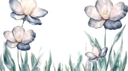 Poster - A beautifully curated watercolor flower set featuring hand painted abstract botanical delicate floral designs with soft brushstrokes isolated on a clean background