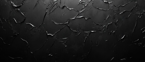 Poster - Dramatic black textured background showcasing a dark and moody artistic surface with rough strokes and elegant shadows
