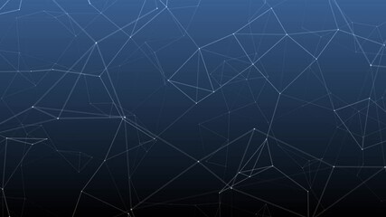 Poster - Falling abstract dark blue geometric plexus connection network elegant polygonal line shapes animation background
