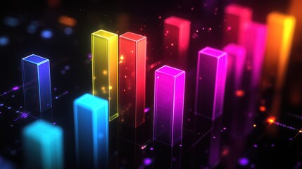 Poster - Abstract colorful data bars digital background