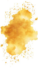 Poster - Luxurious golden watercolor splash spreading dynamic textures, creating elegant artistic effect on transparent background