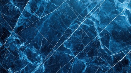 Poster - Close-up of a stunning blue marble texture featuring beautiful swirls and patterns that evokes elegance and serenity