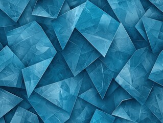 Poster - Intriguing blue background filled with numerous triangles creating a dynamic and modern design perfect for creative projects