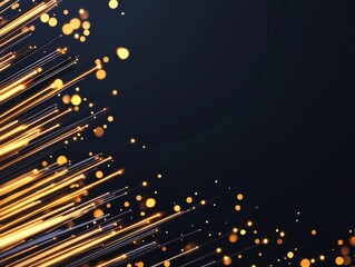 Poster - Striking black background with softly glowing gold lights creating a dreamy and magical atmosphere for various themes