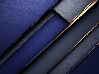 Poster - Abstract layers of textured blue gray and gold material creating a modern diagonal composition