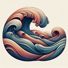 Wall Mural - waves with subtle color variations very slight shifts in hue alo