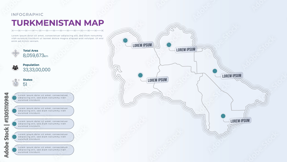 Total Area, Papulation, States & More Detailed Infographic Map of ...
