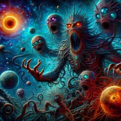 Wall Mural - the cosmic horrors unspeakable entities ancient and powerful bei