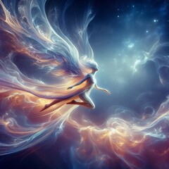 Wall Mural - the flight of an ancient spirit – moving with ethereal grace