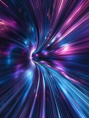 Poster - A mesmerizing mix of blue and purple streaks forms an abstract vortex, suggesting movement and depth