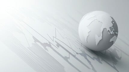 Poster - Global Data, Abstract Globe on Charts, Business Concept, Stock Image