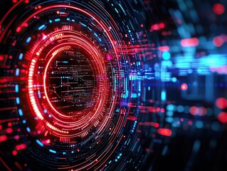 Fototapete - Exploring digital innovation data visualization patterns virtual space graphic design abstract futuristic