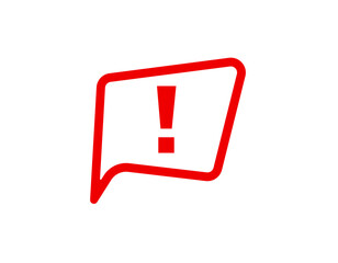 Poster - red exclamation mark in a bold framework indicates caution or warning for attention.