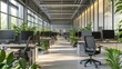 © lestari - Modern empty office with plants, daylight. Use Stock photo